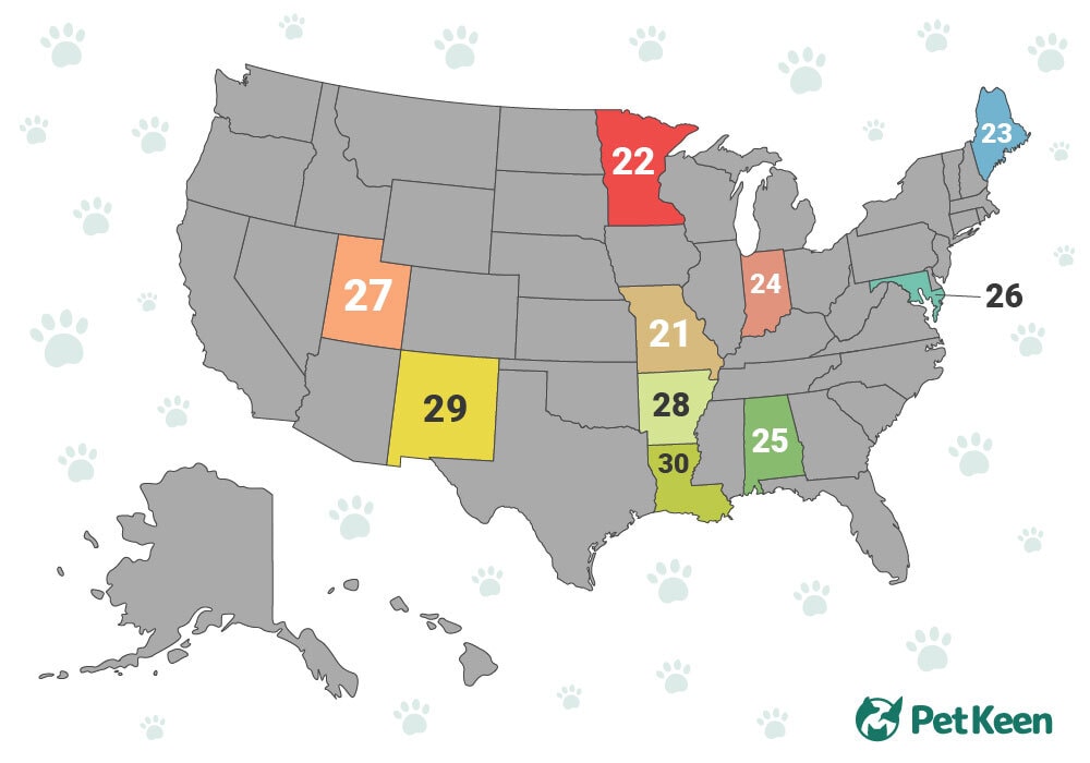 states ranked 21 -30