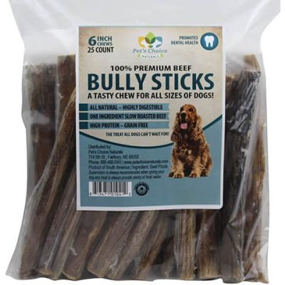 Pet’s Choice Naturals Bully Sticks 6” Dog Treats