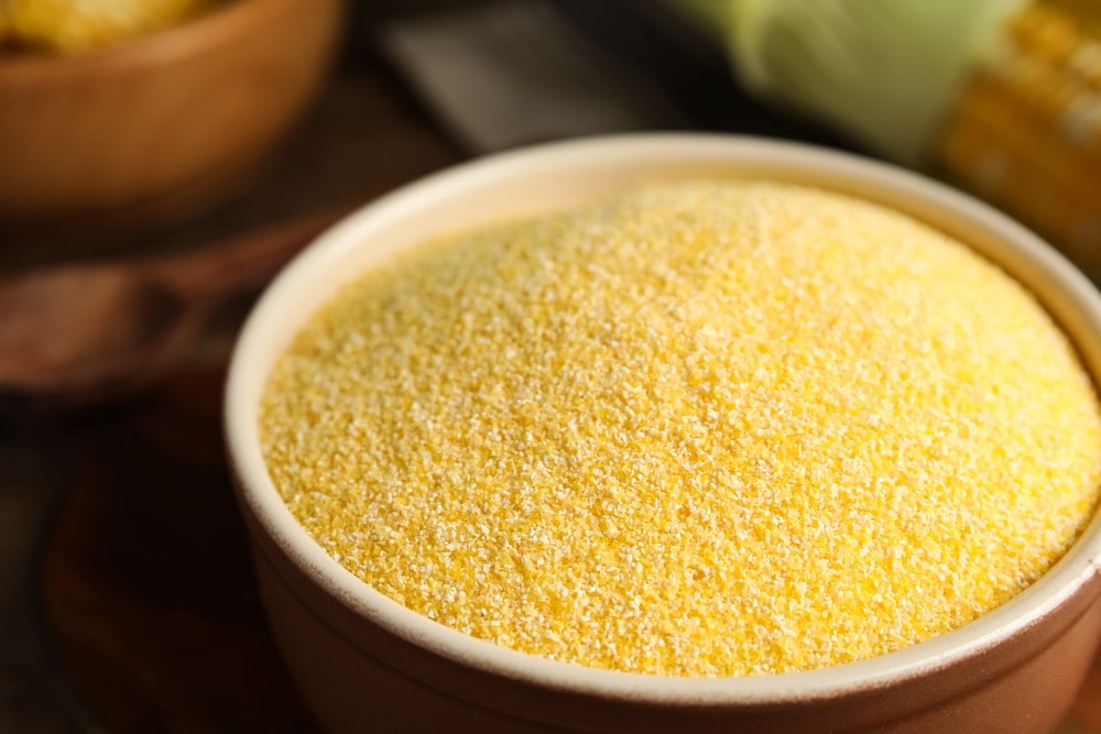 Pile of cornmeal in bowl