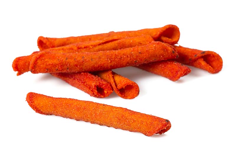 Pile of spicy corn chips