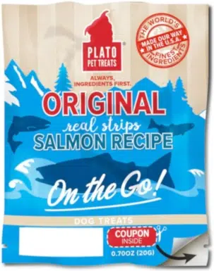 Plato Original Real Strips Salmon Recipe Dog Treats