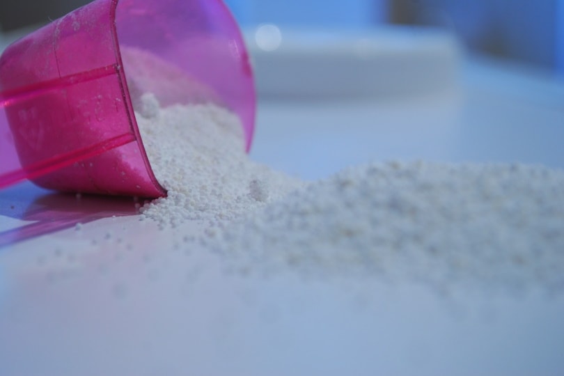 Powdered bleach spread on the table