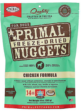 Primal Chicken Formula Nuggets Grain-Free Raw Freeze-Dried Dog Food