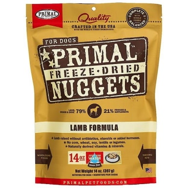 Primal Lamb Formula Nuggets Grain-Free Raw Freeze-Dried Dog Food