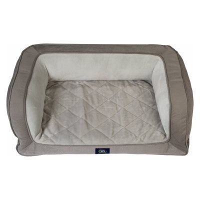 Serta Quilted Orthopedic Bolster Dog Bed with Removable Dog Bed