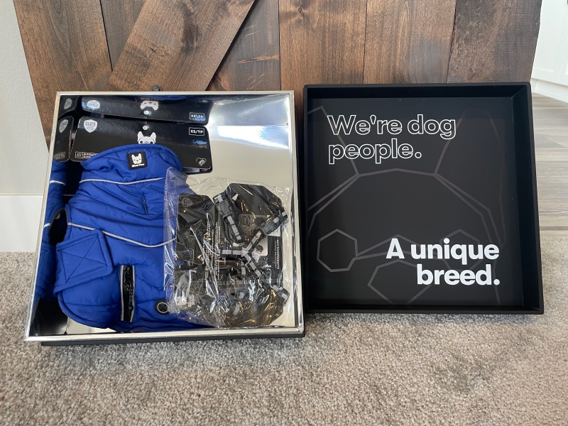 Silver Paw Products - jacket and harness in the box