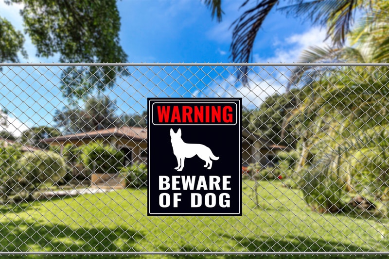 beware of dog sign