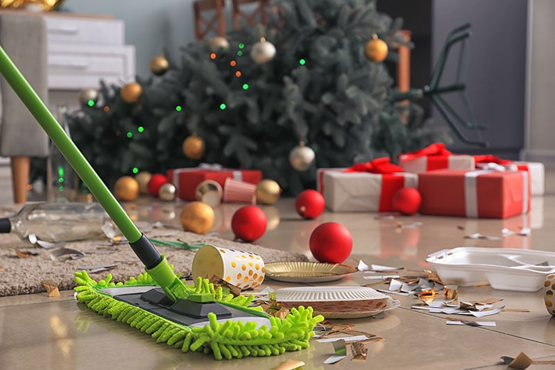 cleaning after a new year party