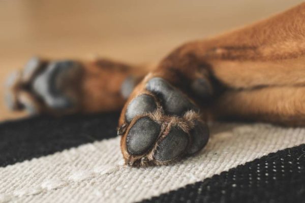 close up dog paws