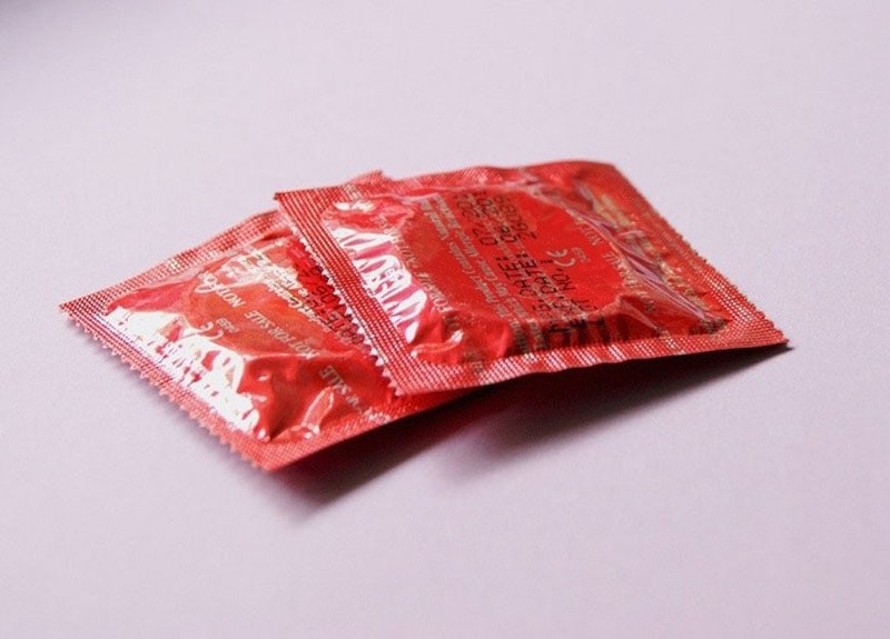 condom in red packaging