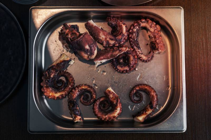 freshly cooked octopus