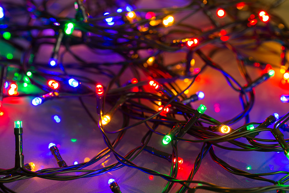 glowing Colorful LED Christmas lights