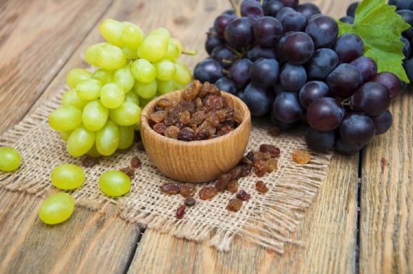 grapes and raisins