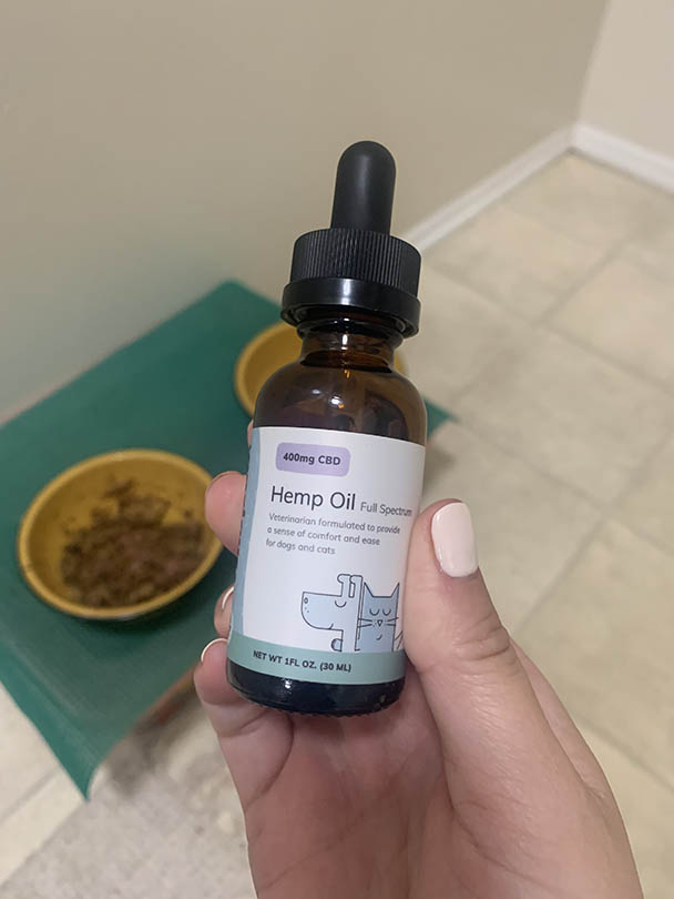 hand holding Anxious Pet Full Spectrum Hemp Oil