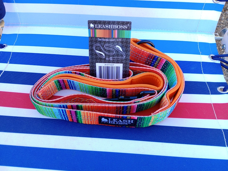 leashboss double handle 6 foot reflective leash and tag