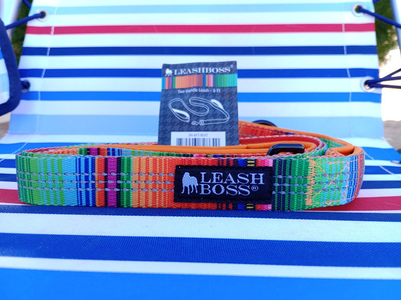 leashboss double handle 6 foot reflective leash with padded handle