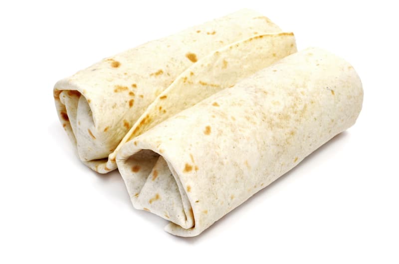 mexican burritos isolated on a white background