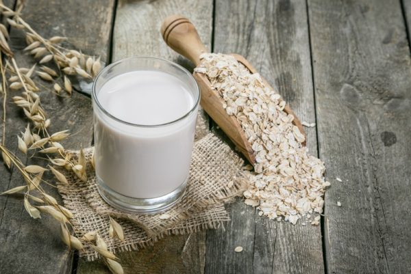 oat milk in a glass