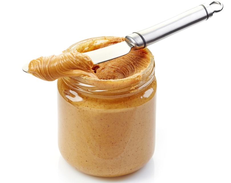 peanut butter on white background
