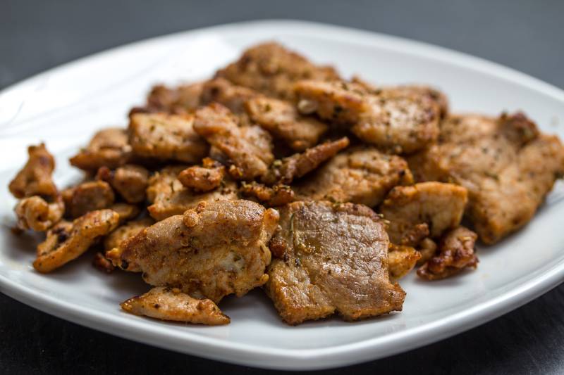plain gyro meat on a plate