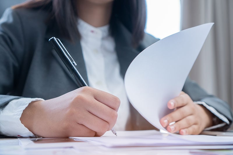 signing papers and documents