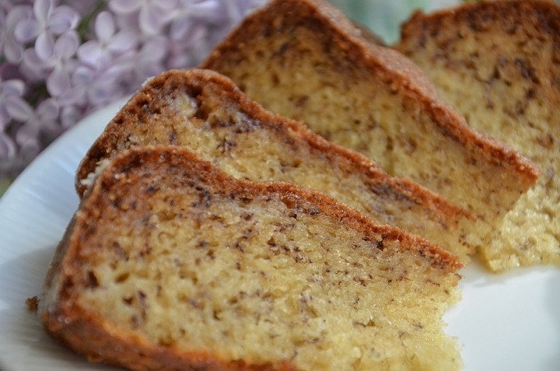sliced banana bread on a plate