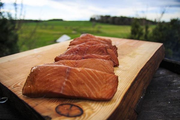 smoked salmon outdoors