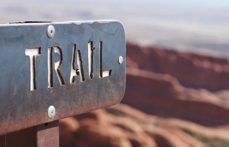 trail sign in arches national park