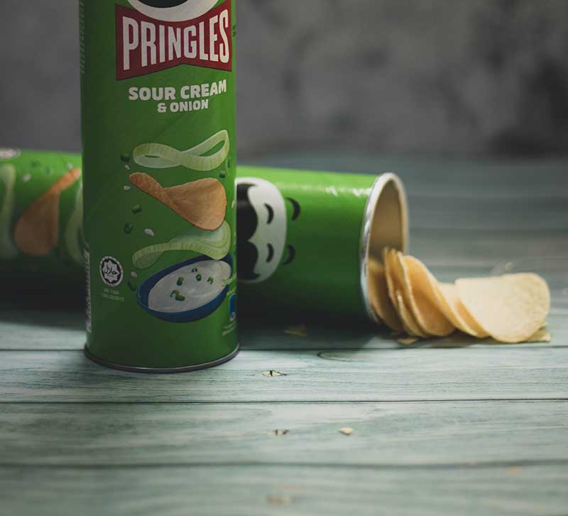 two packs of green pringles