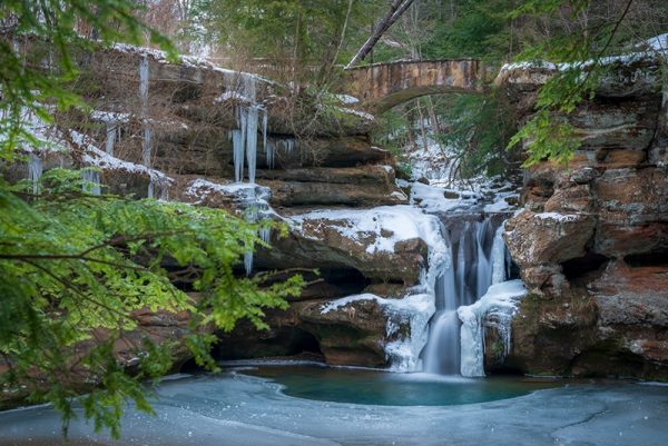 upper falls in hocking hills state park