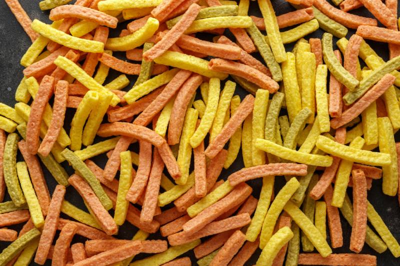 veggie straws flatlay
