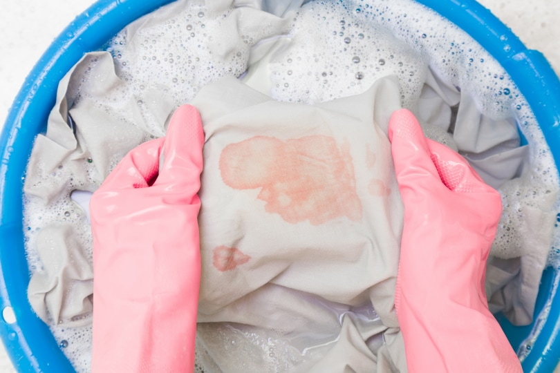 washing clothes with stains
