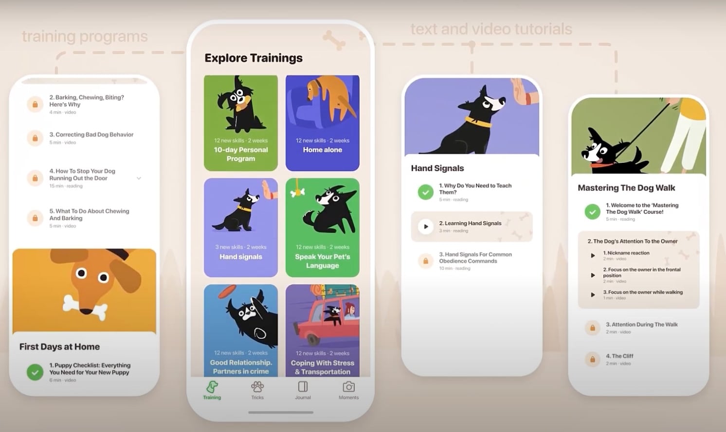 woofz dog training app - explore trainings