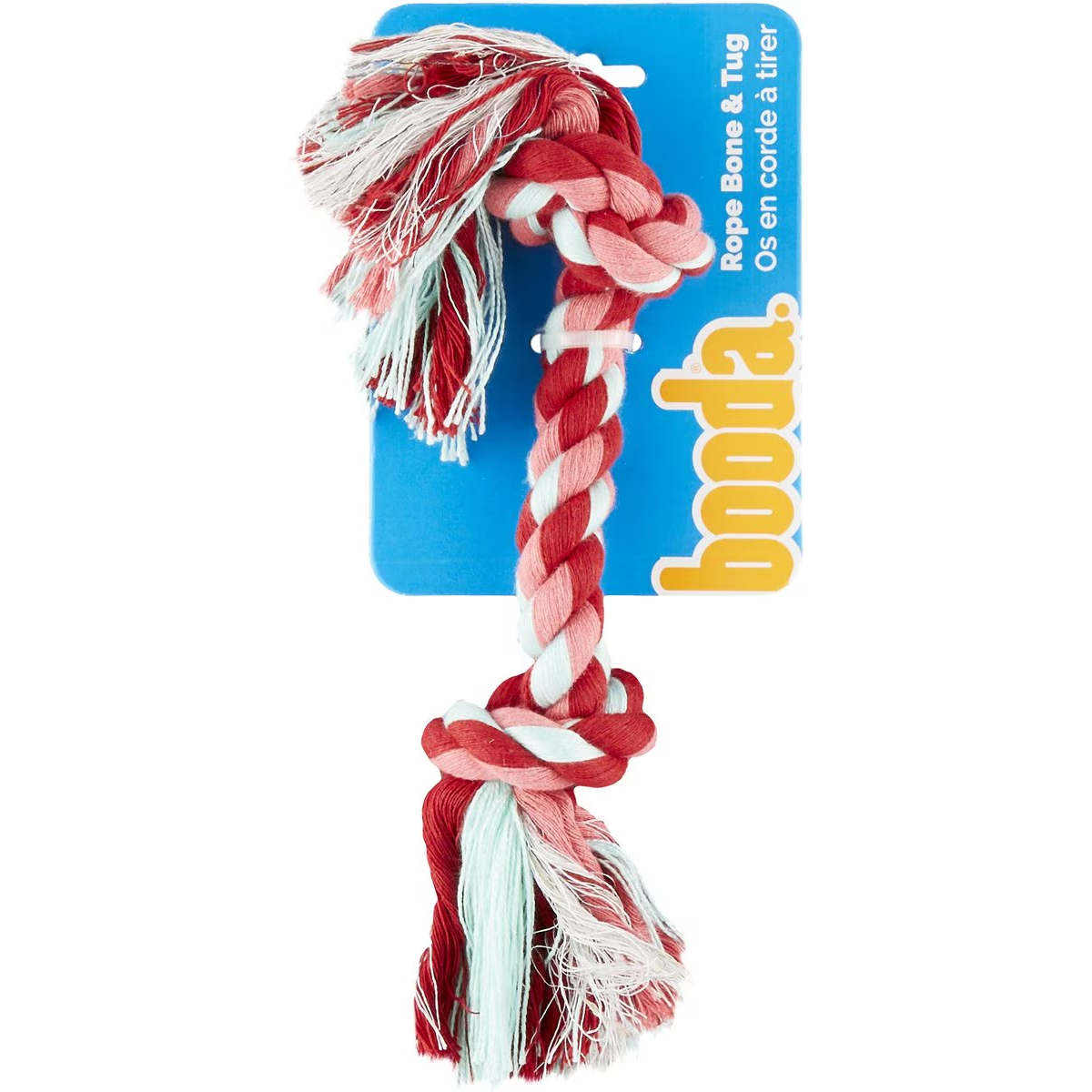 Booda Multi Color 2-Knot Rope Bone Dog Toy 
