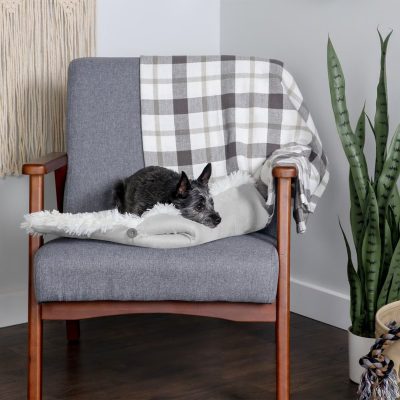 FurHaven Self-Warming Convertible Cuddle Mat Bolster Dog Bed
