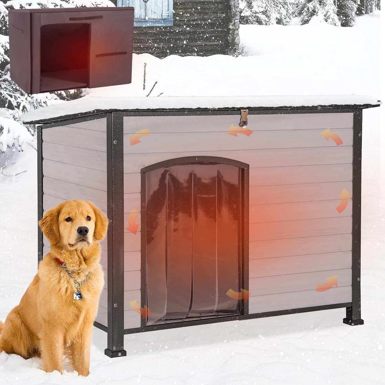 Insulation Dog House Outdoor Dog Kennle with Liner for Winter