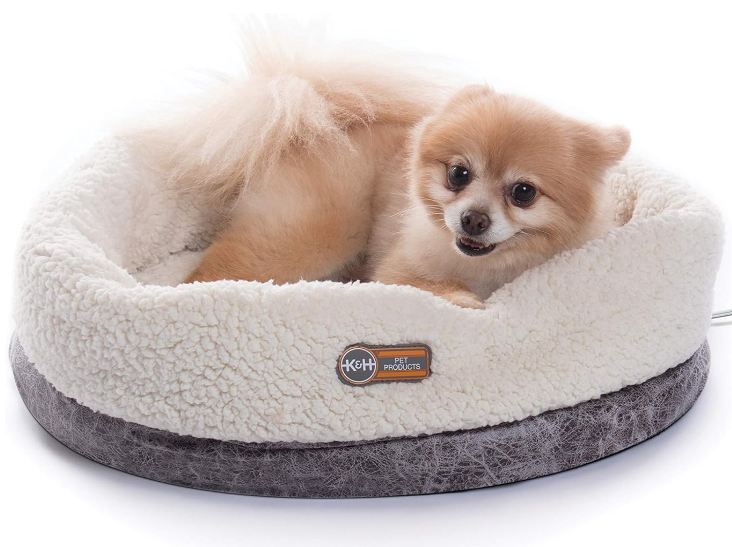 K&H Heated thermo snuggle cup bomber pet bed