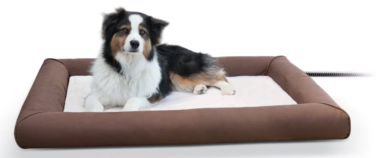 K&H Pet Products Deluxe Lectro-Soft Outdoor Heated Bolster Dog Bed