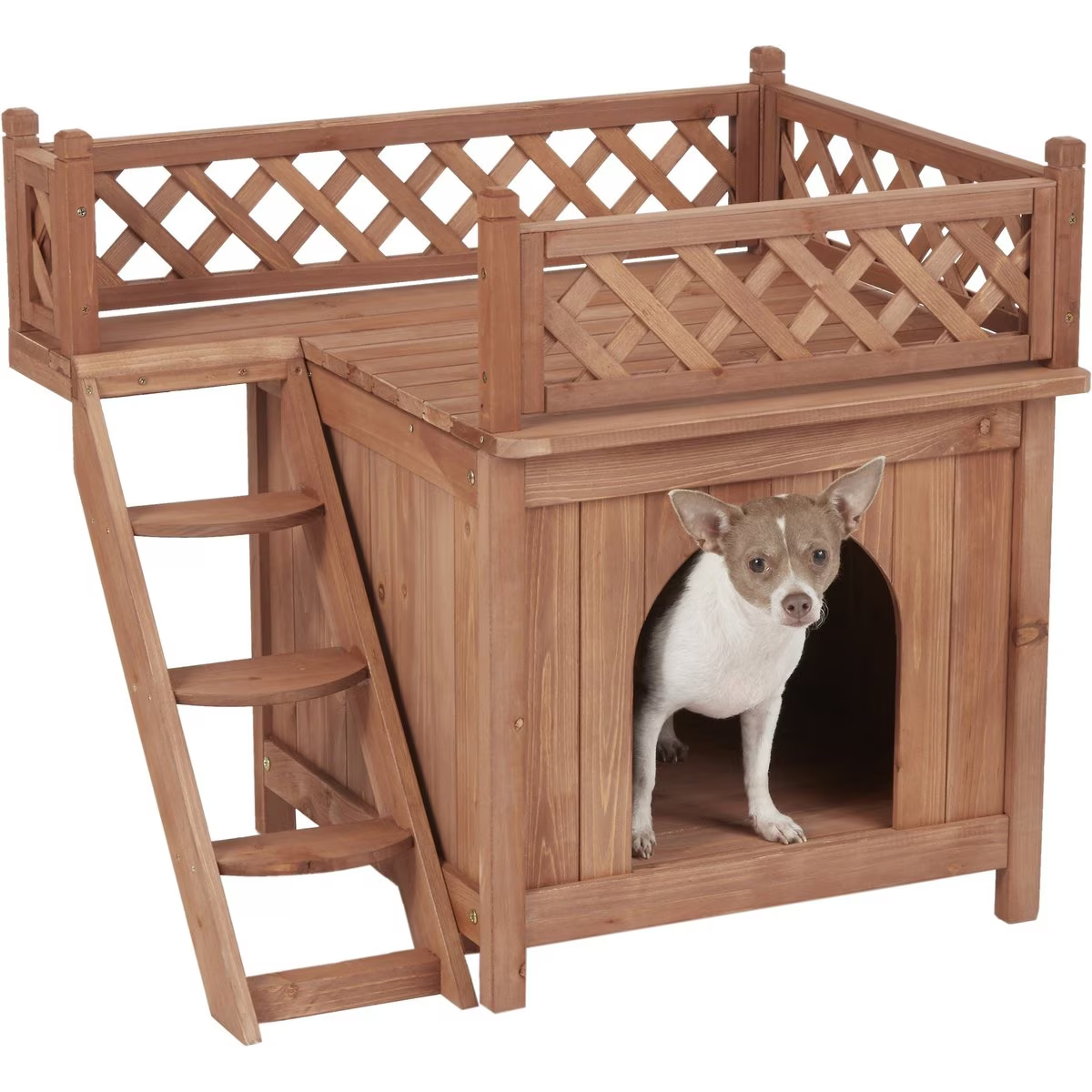 Merry Products Room with a View Wood Dog & Cat House 