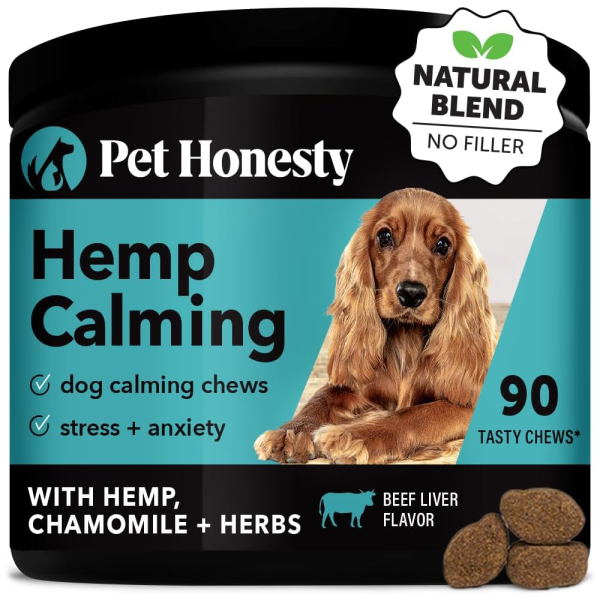 PetHonesty Calming Hemp Chicken Flavored Soft Chews Supplement for Dogs