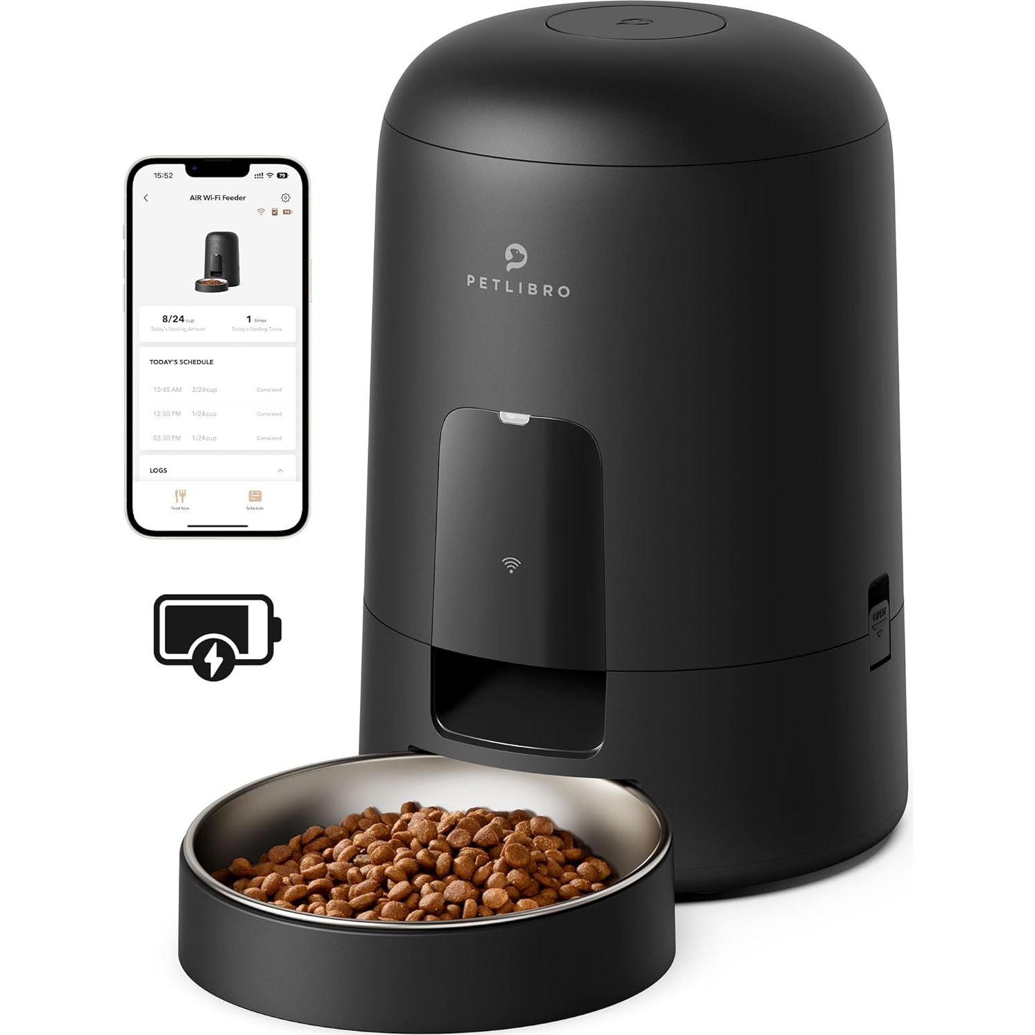 Petlibro Air Automatic Cat Feeder with Battery Powered Dog & Cat Food Dispenser 