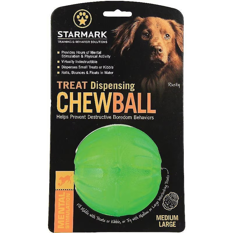 Starmark Treat Dispensing Chew Ball Tough Dog Toy