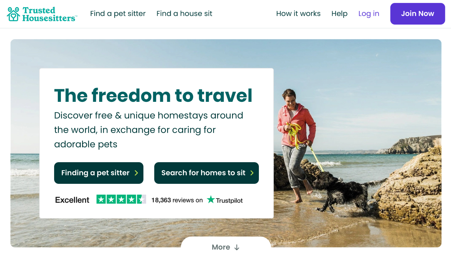 TrustedHousesitters landing page