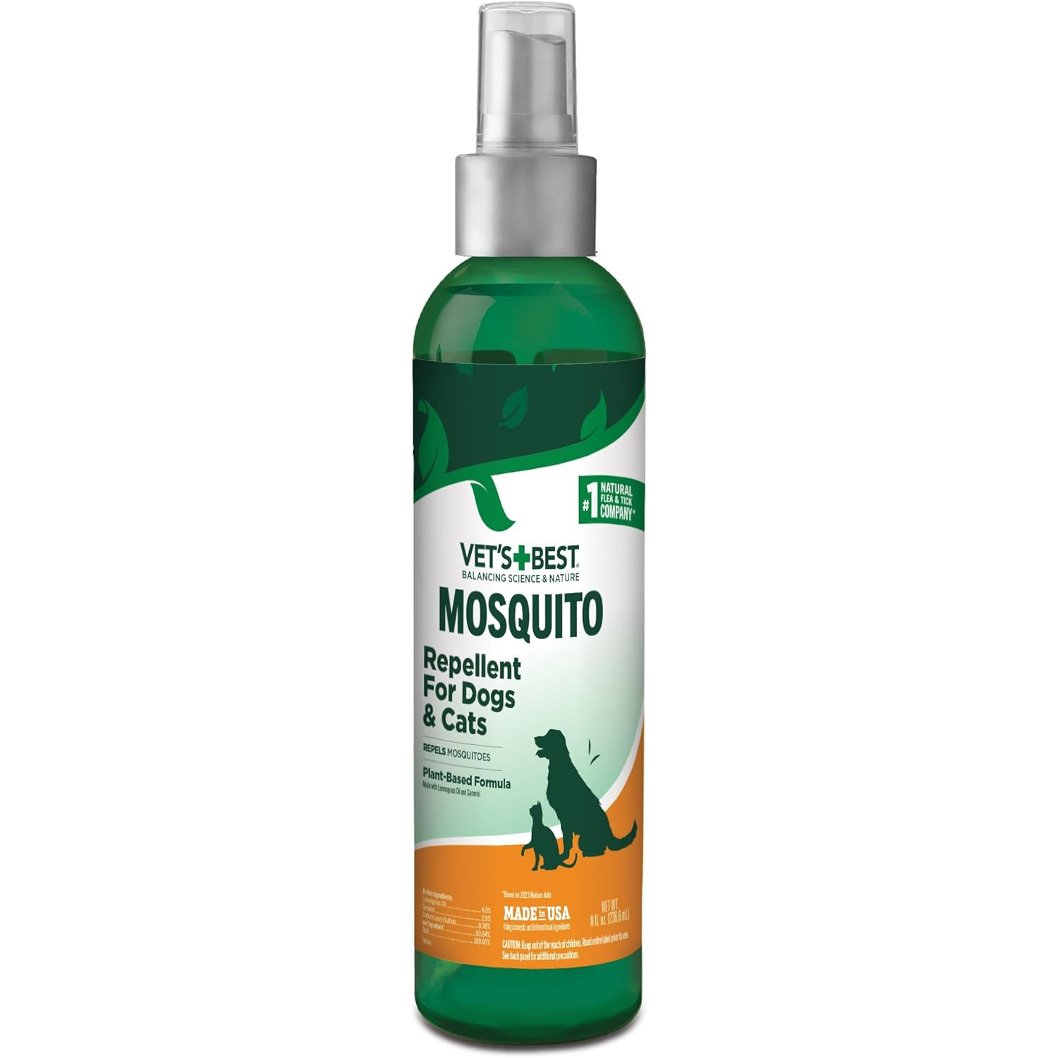 Vet’s Best Natural Mosquito Repellent Spray for Dogs & Cats 