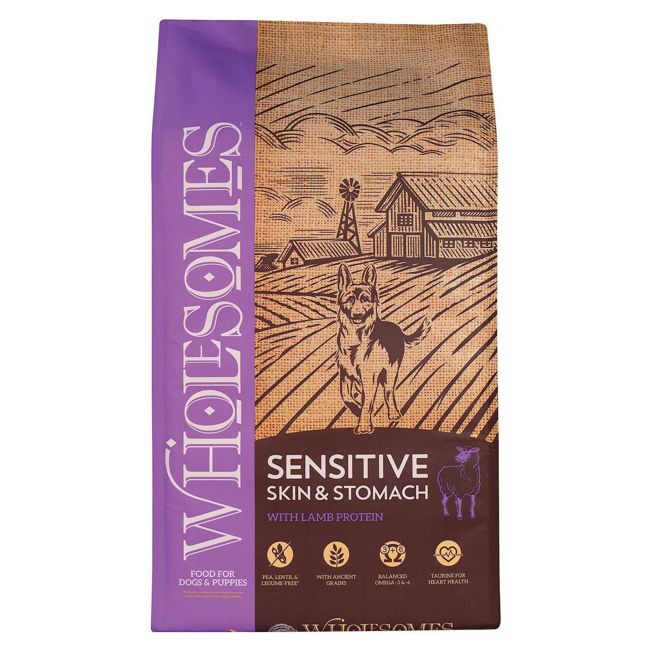 Wholesomes Sensitive Skin & Stomach With Lamb Protein Dry Dog Food