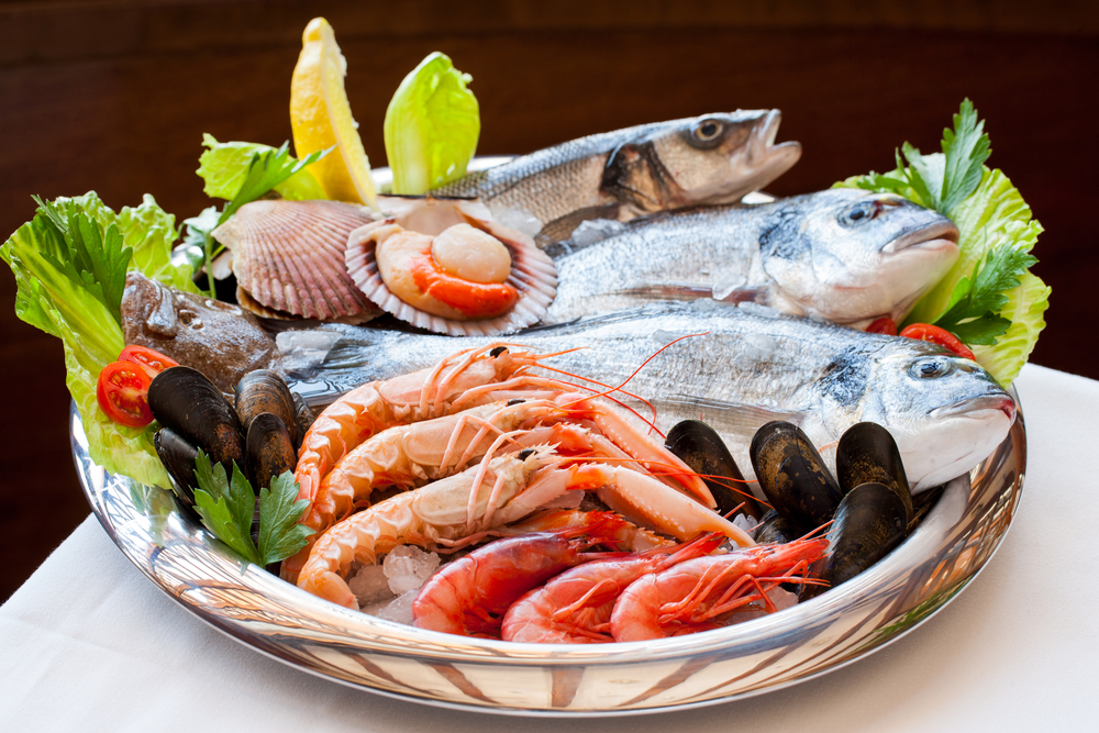 appetizing seafood platter