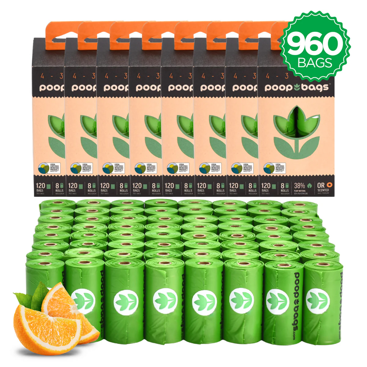 Countdown Rolls Orange Scented Poop Bags