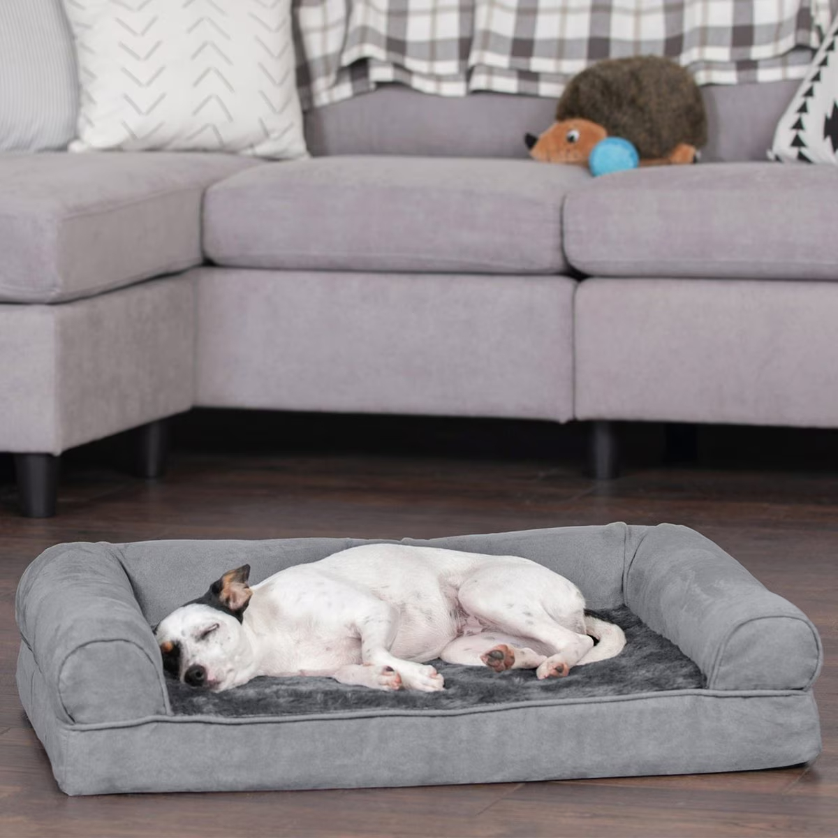 FurHaven Plush & Suede Full Support Orthopedic Sofa Dog Bed