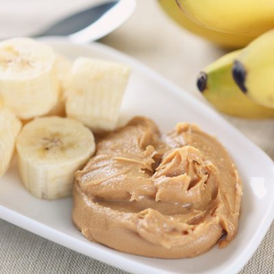 Homemade peanut butter and bananas