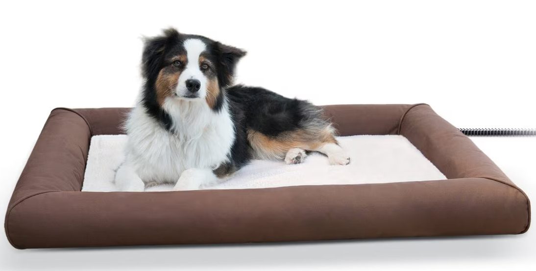 K&H Pet Products Deluxe Lectro-Soft Outdoor Heated Bolster Cat & Dog Bed